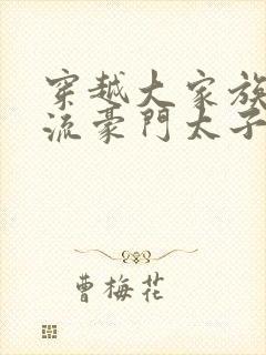 穿越大家族之风流豪门太子爷封面