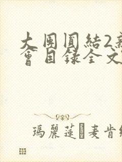 大团圆结2亲情会目录全文阅读视频