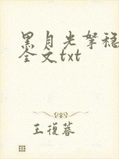 黑月光拿稳小说全文txt