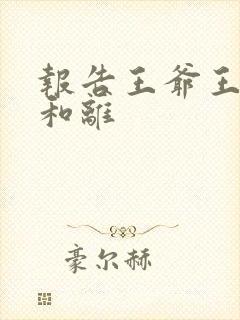 报告王爷王妃要和离