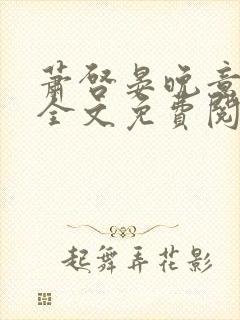 萧启晏晚意小说全文免费阅读