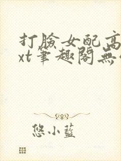 打脸女配高攀txt笔趣阁无弹窗