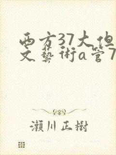 西方37大但人文艺术a管77封面