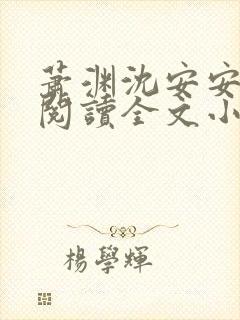 萧渊沈安安免费阅读全文小说