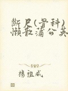 断尺(骨科) 懒散蒲公英封面