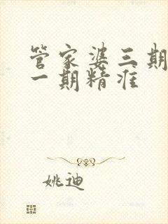 管家婆三期必开一期精准封面