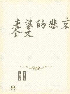 老婆的悲哀小说全文封面