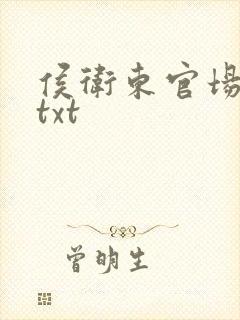侯卫东官场笔记txt