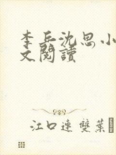 李兵沈思小说全文阅读