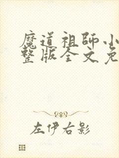 魔道祖师小说完整版全文免费阅读