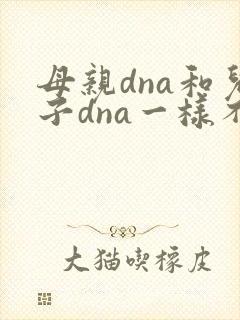 母亲dna和儿子dna一样不