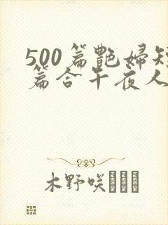 500篇艳妇短篇合午夜人封面