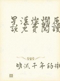 星汉灿烂原著小说免费阅读封面