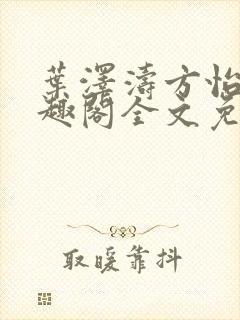 叶泽涛方怡梅笔趣阁全文免费阅读