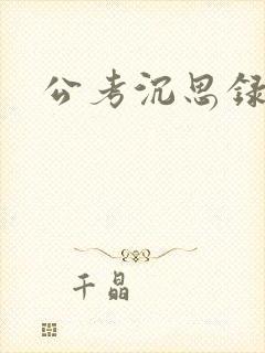公考沉思录封面