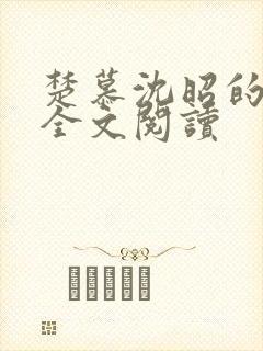 楚慕沈昭的小说全文阅读