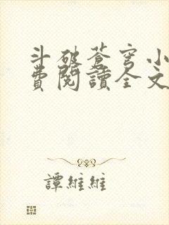 斗破苍穹小说免费阅读全文无弹窗封面