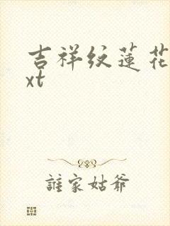 吉祥纹莲花楼txt