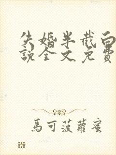 失婚半截白菜小说全文免费阅读