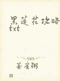 黑莲花攻略手册txt