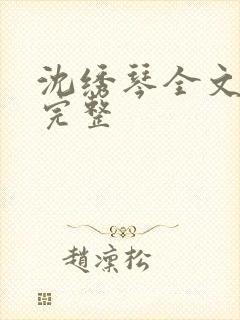 沈绣琴全文阅读完整封面