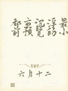 都市沉浮最快超前预览的小说3030