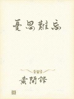 忧思难忘封面