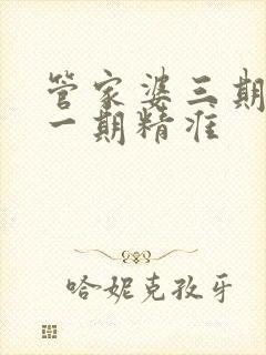 管家婆三期必开一期精准