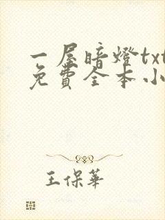 一屋暗灯txt免费全本小说电子书