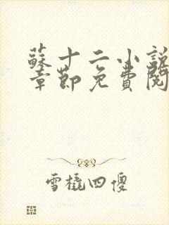 苏十二小说最新章节免费阅读全文