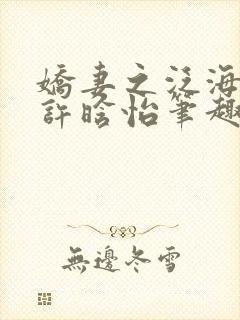 娇妻之泛海之舟许晗怡笔趣阁