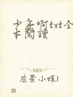 少年啊txt全本阅读