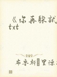 《你再躲试试》txt