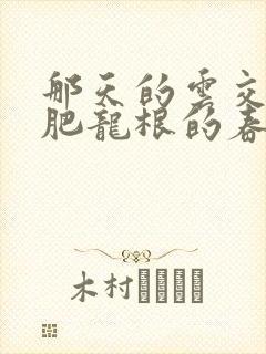 那天的云交雨合肥龙根的春天