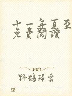 十一年夏至小说免费阅读封面