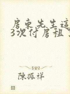 房东先生这是第3次付房租了封面