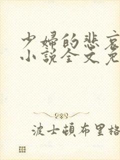 少妇的悲哀榆木小说全文免费阅读笔趣阁下载