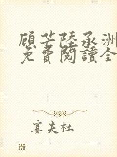 顾芒陆承洲小说免费阅读全文免费阅读下载封面