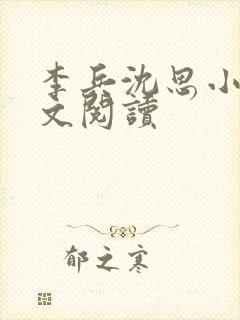 李兵沈思小说全文阅读