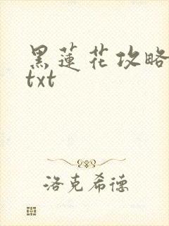 黑莲花攻略手册txt