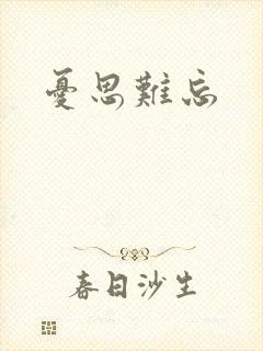 忧思难忘封面