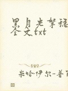 黑月光拿稳小说全文txt