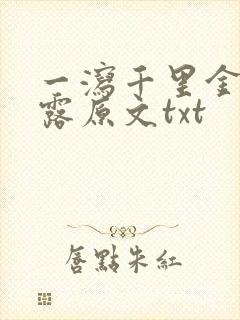 一泻千里金银花露原文txt