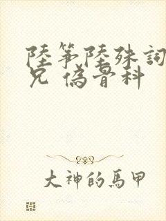 陆筝陆殊词 养兄 伪骨科封面