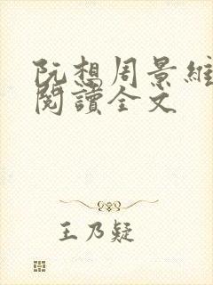 阮想周景维免费阅读全文