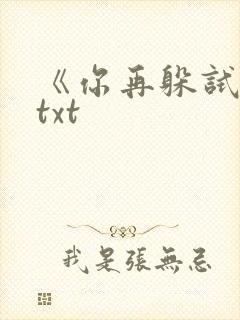 《你再躲试试》txt