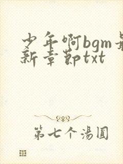 少年啊bgm最新章节txt