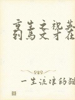 重生之祝英台遇到马文才在线阅读封面