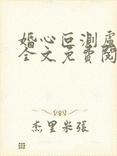 婚心叵测卢丹妮全文免费阅读小说