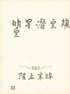 明星潜皇规则之皇